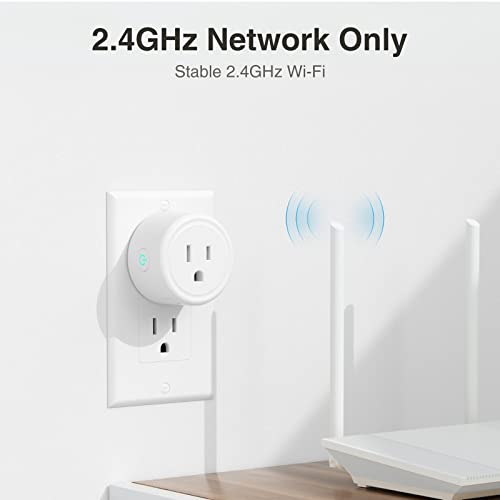 GHome Smart Mini Plug Compatible with Alexa and Google Home, WiFi Outlet  Socket Remote Control with Timer Function, Only Supports 2.4GHz Network, No
